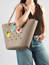 Sac Port� �paule Tutti Frutti Le voyage en panier Beige tutti frutti PM986-vue-porte