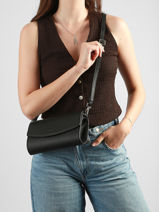 Leather Madrid Clutch With Shoulder Strap Hexagona Black madrid 536554-vue-porte