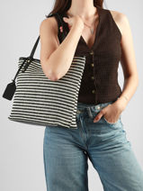 Sac Port� �paule Raphia Milano Noir raphia RA260201-vue-porte
