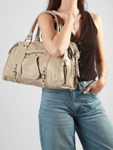 A4 Size Shoulder Bag Spazzolato Leather Milano Gray spazzolato SP24095-vue-porte