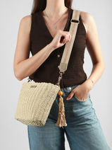 Sac Bandouli�re St Tropez Paille Miniprix Beige st tropez C1079-vue-porte