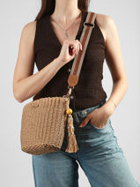 Shoulder Bag St Tropez Straw Miniprix Brown st tropez C1079-vue-porte