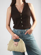 Sac � Main St Tropez Paille Miniprix Marron st tropez C1067-vue-porte