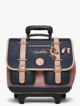 Cartable � Roulettes Enfant 2 Compartiments Vintage Fantasy Cameleon Bleu vintage fantasy CR38
