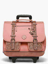 3-compartment Wheeled Satchel Cameleon Pink vintage fantasy CR41