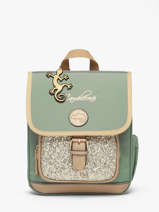 Sac � Dos 1 Compartiment Cameleon Vert vintage fantasy SD30