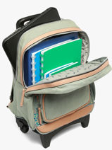 2-compartment Wheeled Schoolbag Vintage Fantasy Cameleon Green vintage fantasy SR40-vue-porte