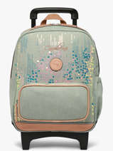 2-compartment Wheeled Schoolbag Cameleon Green vintage fantasy SR40