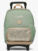 2-compartment Wheeled Schoolbag Cameleon Green vintage fantasy SR40