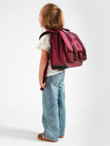 Cartable Enfant 2 Compartiments Cameleon Violet vintage fantasy CA38-vue-porte