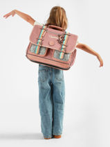 Satchel For Kids 2 Compartments Vintage Fantasy Cameleon Pink vintage fantasy CA38-vue-porte