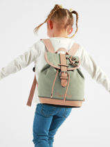 Sac � Dos 1 Compartiment Cameleon Rose vintage fantasy SD25-vue-porte