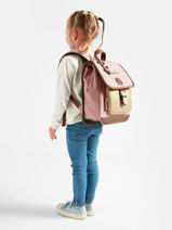 1 Compartment Backpack Cameleon Pink vintage fantasy SD30-vue-porte