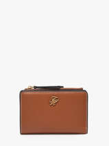 Wallet Leather Tommy hilfiger Brown th script AW18490