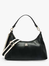Sac Port� �paule Th Essential Polyester Tommy hilfiger Noir th essential AW18373