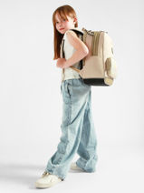 2-compartment Backpack Cameleon Beige vintage fantasy SO40-vue-porte