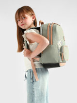 Sac � Dos 2 Compartiments Vintage Fantasy Cameleon Vert vintage fantasy SO40-vue-porte