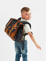 Cartable Enfant 2 Compartiments Vintage Urban Cameleon Bleu vintage urban CA35-vue-porte