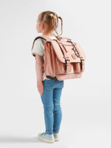 2-compartment Satchel Cameleon Pink vintage color CA146Q-vue-porte