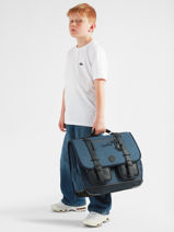 Satchel 3 Compartments Vintage Color Cameleon Blue vintage color VIC-CA41-vue-porte