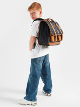 Satchel 3 Compartments Cameleon Blue vintage urban CA41-vue-porte