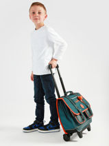 Cartable � Roulettes 2 Compartiments Cameleon Orange vintage urban CR38-vue-porte