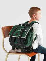 Cartable � Roulettes 2 Compartiments Vintage Urban Cameleon Vert vintage urban CR38-vue-porte