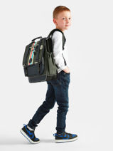 2-compartment Backpack Cameleon Blue vintage urban SD39-vue-porte