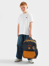 2-compartment Backpack Cameleon Blue vintage urban SO40-vue-porte