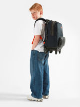 2-compartment Wheeled Schoolbag Cameleon Orange vintage urban SR40-vue-porte