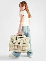 3-compartment Satchel Cameleon Beige vintage north CA41-vue-porte