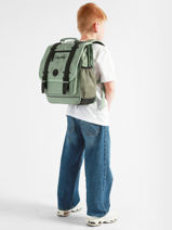 2-compartment Vintage North Backpack Cameleon Green vintage north SD39-vue-porte