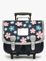 2-compartment Wheeled Satchel Tann's Blue les fantaisies f 43268
