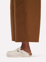 Slippers Boston In Leather Birkenstock White women 1031662-vue-porte