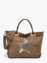 Sac Port� Main Star Polyester Ines de laure Marron star 1685161