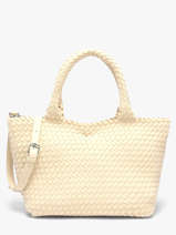 Sac Port� Main Tresse Nylon Knit & woven Blanc tresse M2581