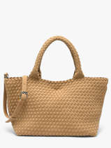 Sac Port� Main Tresse Nylon Knit & woven Marron tresse M2581