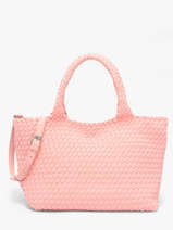 Satchel Tresse Nylon Knit & woven Pink tresse M2581