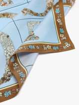 Longchamp Soie gots Scarf Blue-vue-porte