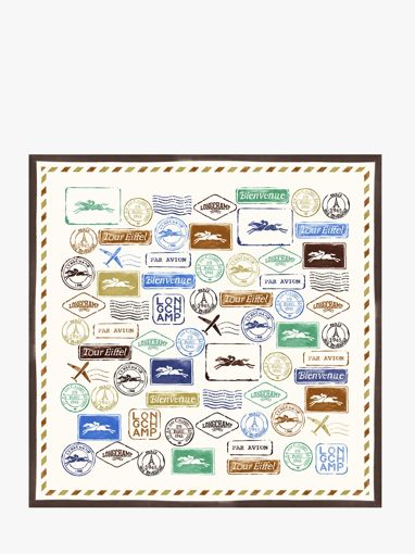 Longchamp Soie gots Scarf Brown