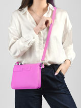 Sac Bandouli�re Milano Cuir Nathan baume Rose n city 3-vue-porte