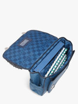 Cartable 2 Compartiments Caramel et cie Bleu boheme FI-vue-porte