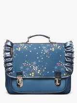 2-compartment Satchel Caramel et cie Blue boheme FI