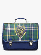 2-compartment Satchel Caramel et cie Blue fier GA