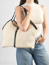 Sac Port� �paule St Tropez Polyester Atelier paname Beige st tropez 492-vue-porte