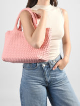 Sac Port� Main Tresse Nylon Knit & woven Rose tresse M2581-vue-porte