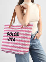 Sac Port� �paule Plage Paille Gerard pasquier Rose plage P26034