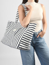 Sac Port� �paule Beach Coton Marco Bleu beach S1285-vue-porte