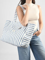 Sac Port� �paule Beach Coton Marco Bleu beach S1285-vue-porte