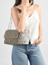 Grand Sac Bandouli�re Moon En Lin Vanessa bruno Vert moon 70V40329-vue-porte